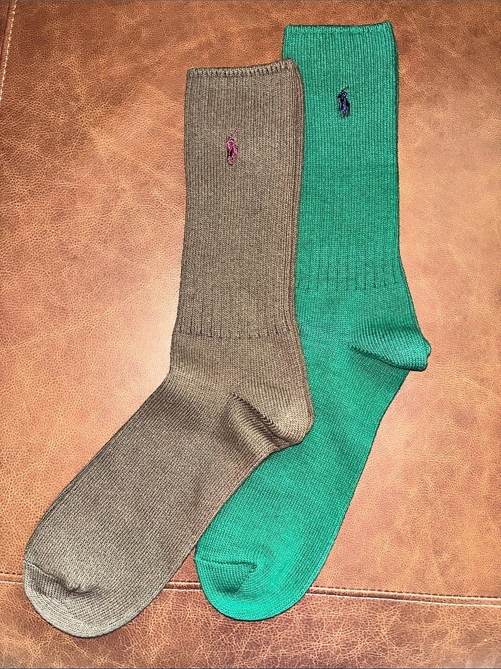 NWOT Polo Ralph Lauren Signature Pony Cotton-Blend Crew 2 Pair Socks Green